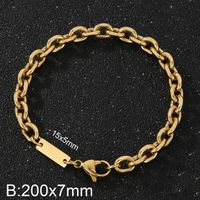 Simple Style Solid Color Titanium Steel Plating Chain 18K Gold Plated Men's Bracelets sku image 5