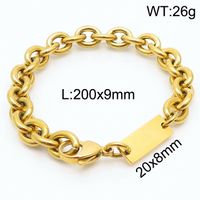 Simple Style Solid Color Titanium Steel Plating Chain 18K Gold Plated Men's Bracelets sku image 7