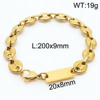 Simple Style Solid Color Titanium Steel Plating Chain 18K Gold Plated Men's Bracelets sku image 4