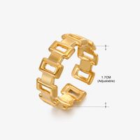 Vintage Style Geometric Solid Color Stainless Steel Plating Open Rings sku image 44
