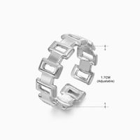 Vintage Style Geometric Solid Color Stainless Steel Plating Open Rings sku image 12