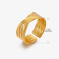 Vintage Style Geometric Solid Color Stainless Steel Plating Open Rings sku image 46