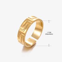 Vintage Style Geometric Solid Color Stainless Steel Plating Open Rings sku image 50
