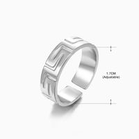 Vintage Style Geometric Solid Color Stainless Steel Plating Open Rings sku image 18