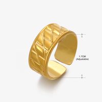 Vintage Style Geometric Solid Color Stainless Steel Plating Open Rings sku image 55