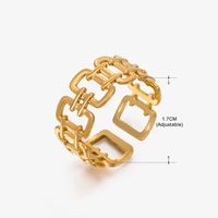 Vintage Style Geometric Solid Color Stainless Steel Plating Open Rings sku image 58