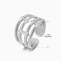 Vintage Style Geometric Solid Color Stainless Steel Plating Open Rings sku image 27