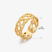 Vintage Style Geometric Solid Color Stainless Steel Plating Open Rings sku image 57