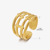 Vintage Style Geometric Solid Color Stainless Steel Plating Open Rings sku image 59
