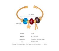 Casual Simple Style Flower Artificial Crystal Titanium Steel Plating 18k Gold Plated Bangle main image 2