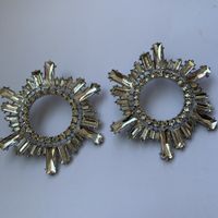 1 Pair Luxurious French Style Sun Plating Inlay Copper Alloy Rhinestones Silver Plated Ear Studs main image 4