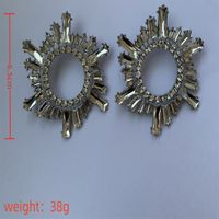 1 Pair Luxurious French Style Sun Plating Inlay Copper Alloy Rhinestones Silver Plated Ear Studs main image 2