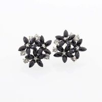 1 Pair Elegant Lady Flower Plating Inlay Alloy Crystal Silver Plated Ear Studs main image 2