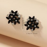 1 Pair Elegant Lady Flower Plating Inlay Alloy Crystal Silver Plated Ear Studs main image 4