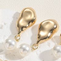 1 Paar Süss Pendeln Einfarbig Überzug Inlay Messing Künstliche Perlen Achat 14 Karat Vergoldet Tropfenohrringe main image 6