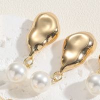 1 Pair Sweet Commute Solid Color Plating Inlay Brass Artificial Pearls Agate 14k Gold Plated Drop Earrings sku image 4