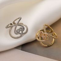 Simple Style Commute Heart Shape Copper Plating Inlay Zircon 18k Gold Plated Open Rings main image 1