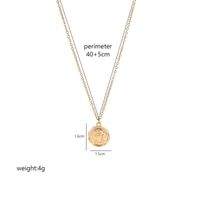 Simple Style Human Face Map Cat Stainless Steel Copper 18k Gold Plated Zircon Pendant Necklace In Bulk sku image 2