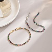 Copper 18K Gold Plated Vintage Style Simple Style Commute Geometric Inlay Zircon Bracelets main image 1