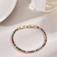 Copper 18K Gold Plated Vintage Style Simple Style Commute Geometric Inlay Zircon Bracelets main image 3