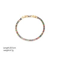 Shiny Rectangle Copper Plating Inlay Zircon 18k Gold Plated Bracelets sku image 1