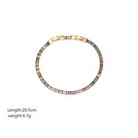 Copper 18K Gold Plated Vintage Style Simple Style Commute Geometric Inlay Zircon Bracelets sku image 1