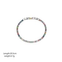 Shiny Rectangle Copper Plating Inlay Zircon 18k Gold Plated Bracelets sku image 2