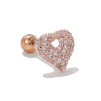 1 Piece Ig Style Simple Style Geometric Animal Heart Shape Plating Inlay Brass Zircon 18k Gold Plated White Gold Plated Ear Studs sku image 12