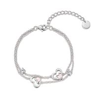 Ig Style Heart Shape Sterling Silver Inlay Zircon Bracelets main image 1