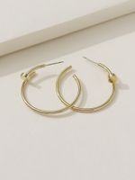 1 Paire Style Moderne Style Classique Rond Le Cuivre Boucles D'oreilles Cerceau main image 2