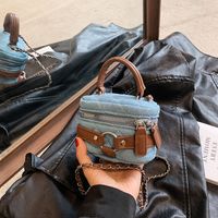 Women's Denim Solid Color Elegant Vintage Style Streetwear Sewing Thread Square Zipper Shoulder Bag Handbag Crossbody Bag main image 2