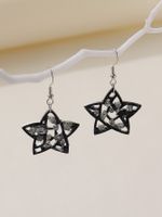 1 Pair Casual Elegant Shiny Star Hollow Out Arylic Drop Earrings main image 3