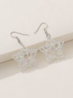 1 Pair Casual Elegant Shiny Star Hollow Out Arylic Drop Earrings main image 2