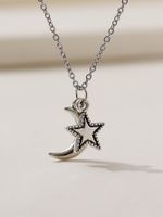 Casual Simple Style Classic Style Star Moon Alloy Three-dimensional Women's Necklace main image 1