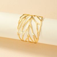 Streetwear Leaf Alloy Ferroalloy Plating 14k Gold Plated Silver Plated Women's Bangle main image 4