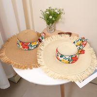 Women's Vacation Beach Solid Color Big Eaves Straw Hat main image 6