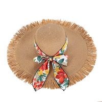 Women's Vacation Beach Solid Color Big Eaves Straw Hat sku image 2