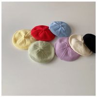 Girl's Cute Sweet Solid Color Beret Hat main image 3