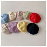 Girl's Cute Sweet Solid Color Beret Hat main image 1