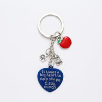 Business Simple Style Classic Style Letter Heart Shape Stainless Steel Keychain sku image 6