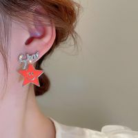 1 Pair Elegant Streetwear Pentagram Alloy Ear Studs main image 4