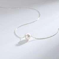 Basic Classic Style Solid Color Sterling Silver Silver Plated Necklace main image 10