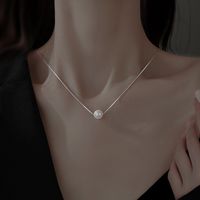 Basic Classic Style Solid Color Sterling Silver Silver Plated Necklace main image 4