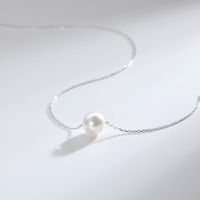 Basic Classic Style Solid Color Sterling Silver Silver Plated Necklace main image 11