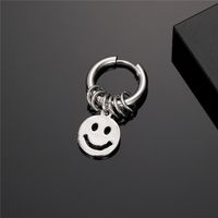 1 Piece Vintage Style Punk Classic Style Heart Shape Smiley Face Stainless Steel Alloy Drop Earrings sku image 2
