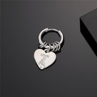 1 Piece Vintage Style Punk Classic Style Heart Shape Smiley Face Stainless Steel Alloy Drop Earrings sku image 7