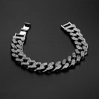 Hip-Hop Solid Color 304 Stainless Steel Inlay Zircon 18K Gold Plated Unisex Bracelets main image 5