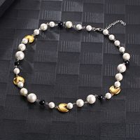 Hip-Hop Geometric 304 Stainless Steel Imitation Pearl 18K Gold Plated Unisex Necklace main image 1