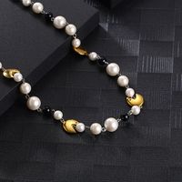 Hip-Hop Geometric 304 Stainless Steel Imitation Pearl 18K Gold Plated Unisex Necklace main image 5