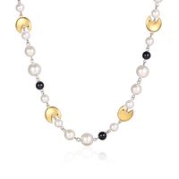 Hip-Hop Geometric 304 Stainless Steel Imitation Pearl 18K Gold Plated Unisex Necklace sku image 1